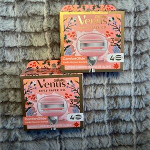 Gilette Venus Rifle Paper Co. Floral Razor Cartridges - Pink and Gold (Lot of 2)